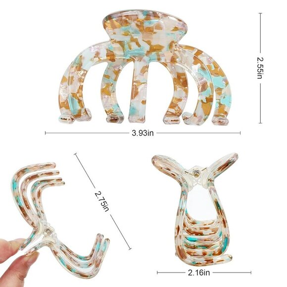 Extra Large Hair Clips 3 Pack Thick Hair Claw Clips Non-Slip for Women main image 6